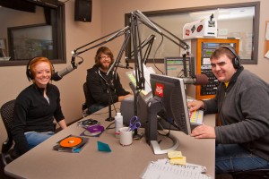 Students working in Truman's radio station