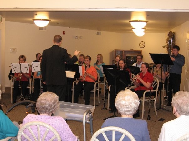 The Truman Clarinet Choir performing at a local assisted living center (2007)