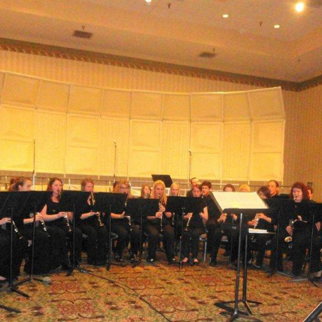 Truman Clarinet Choir warming up before their performance at the 2012 MMEA Conference