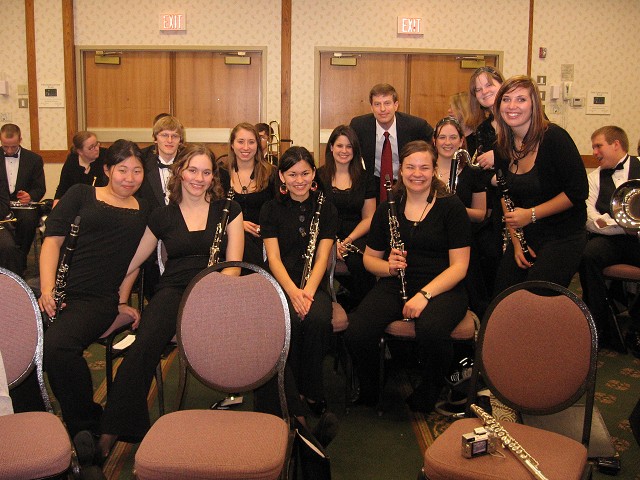 Clarinet section of the Truman Wind Symphony before their 2009 MMEA performance