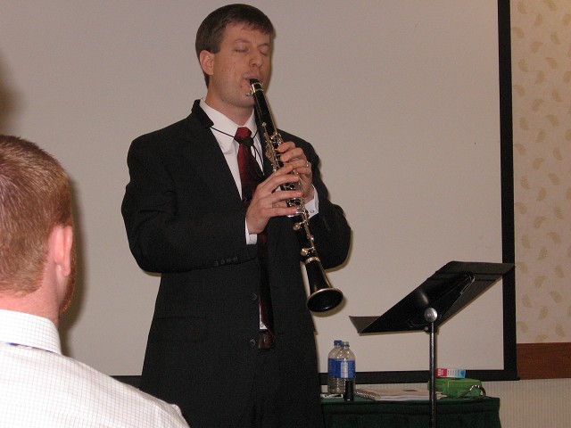Dr. Krebs presenting a clinic on teaching clarinet at the 2009 MMEA conference