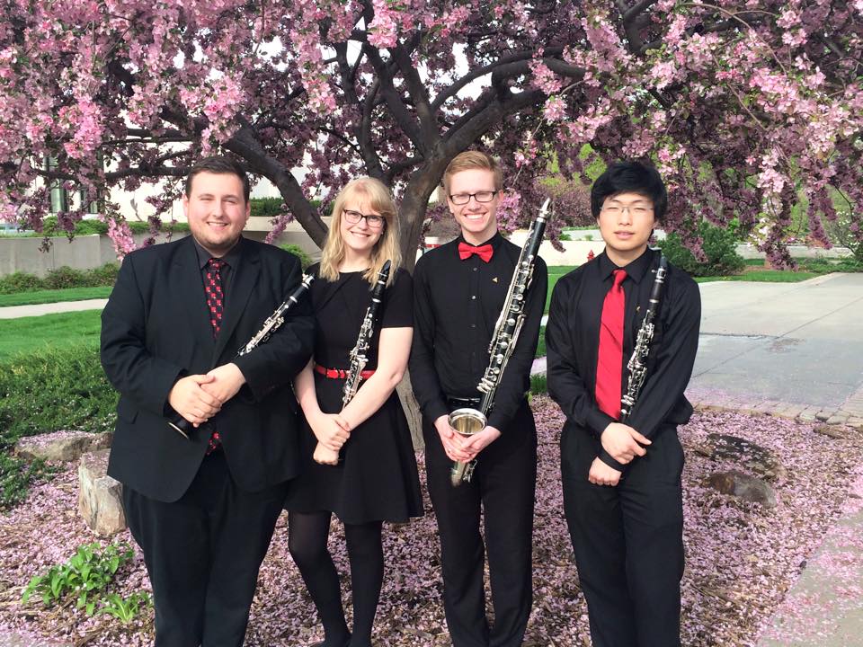 The Truman Clarinet Quartet after performing at Midwest ClariFest