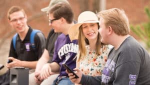 Students enjoying sunny weather