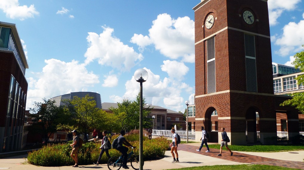 The Clock Tower provides a central landmark in the heart of campus