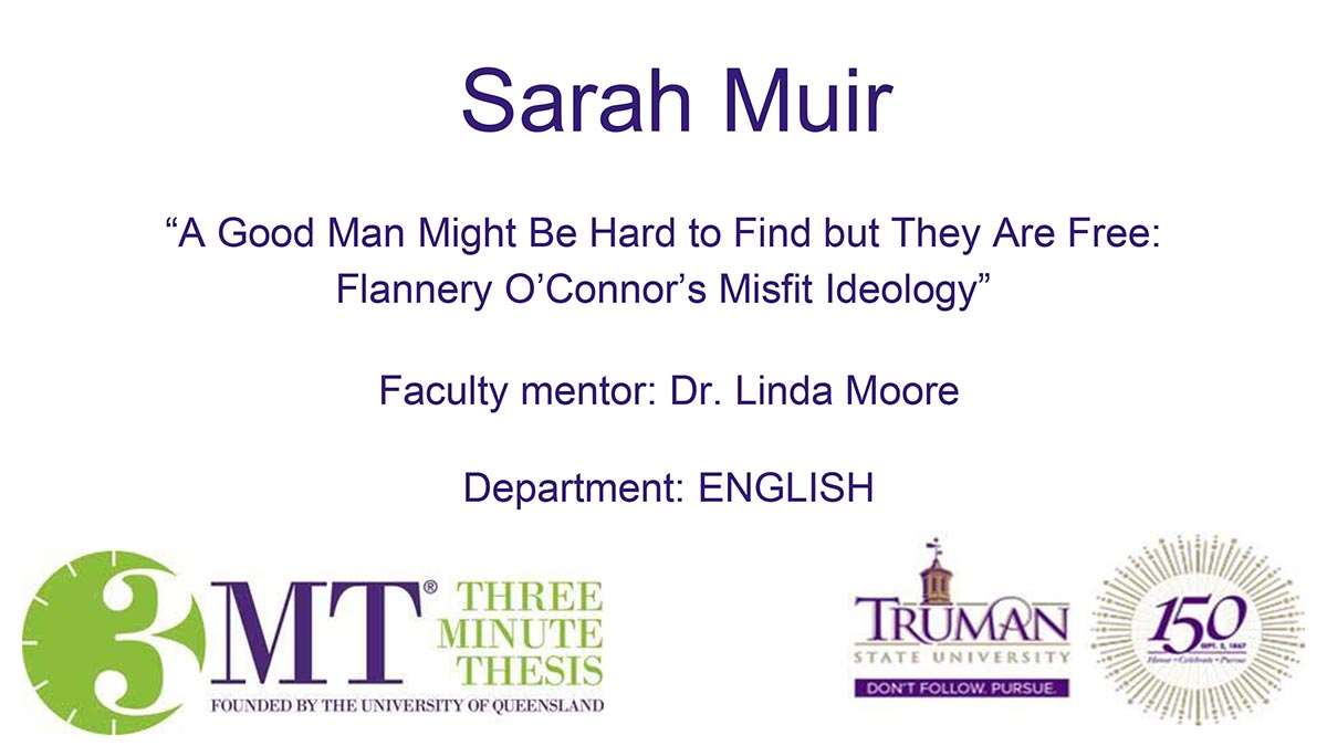 Sarah's topic" "A Good Man Might Be Hard to Find but They Are Free: Flannery O'Connor's Misfit Ideology"
