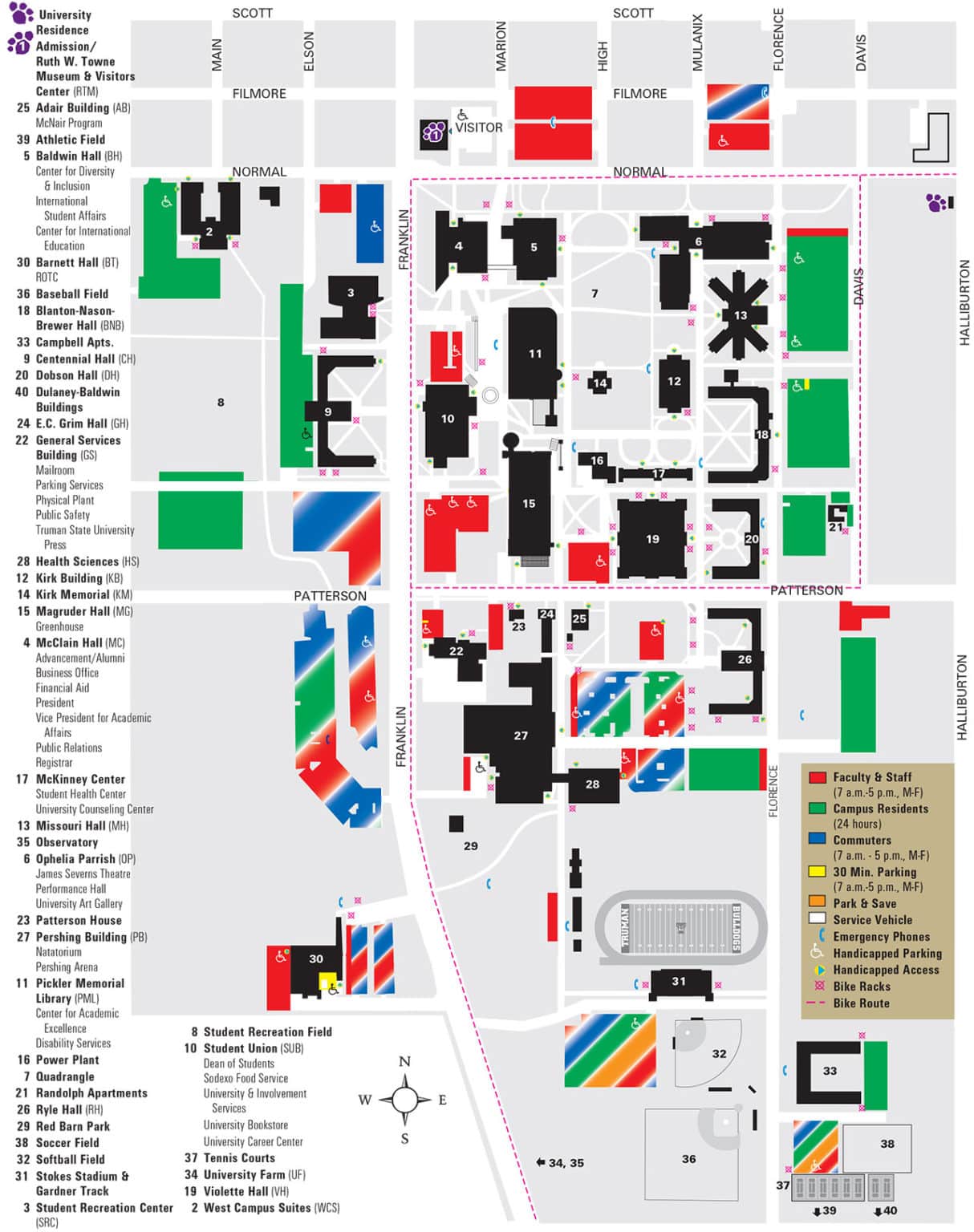 Parking Map Truman Campus Truman State University