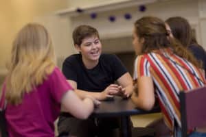 Students sitting at a table