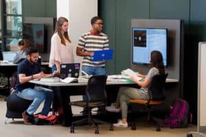 Students in library