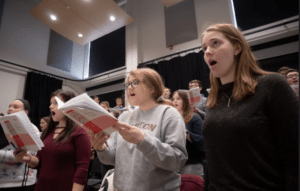 Students singing