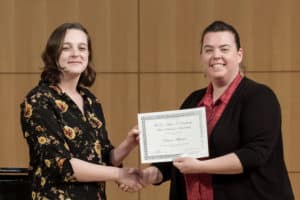 Student presented with scholarship