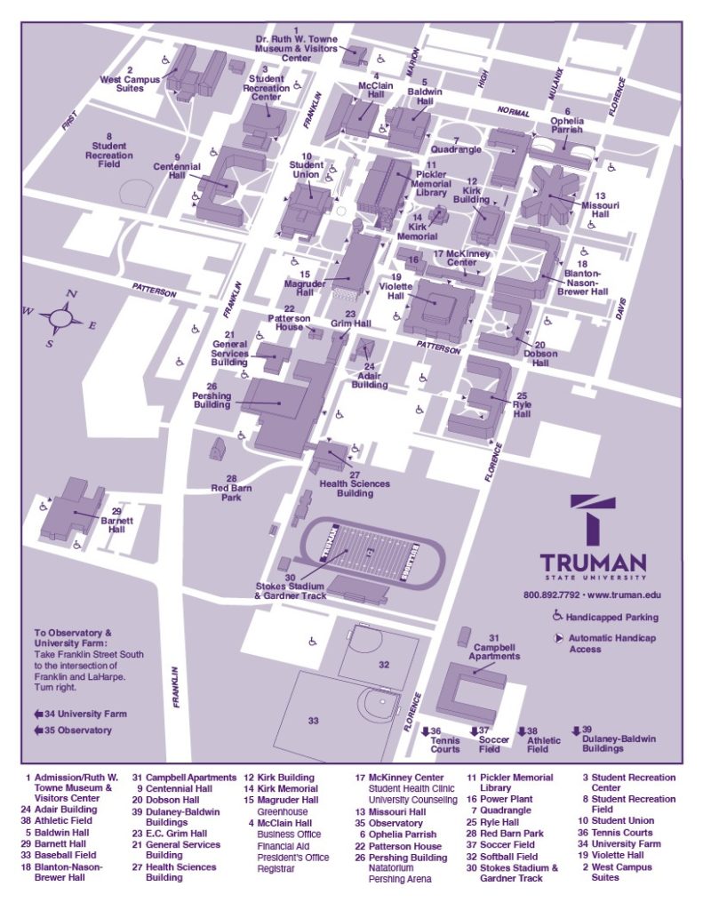 Campus Map Truman State University