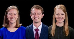 Truman alumni (from left) Kristina Kohl, Matthew Matheney and Lindsey Watson are each a finalist for the Missouri Teacher of the Year Award.