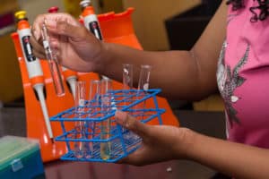 Student in lab